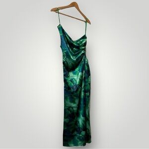 Vibrant Green Floral Maxi Dress
